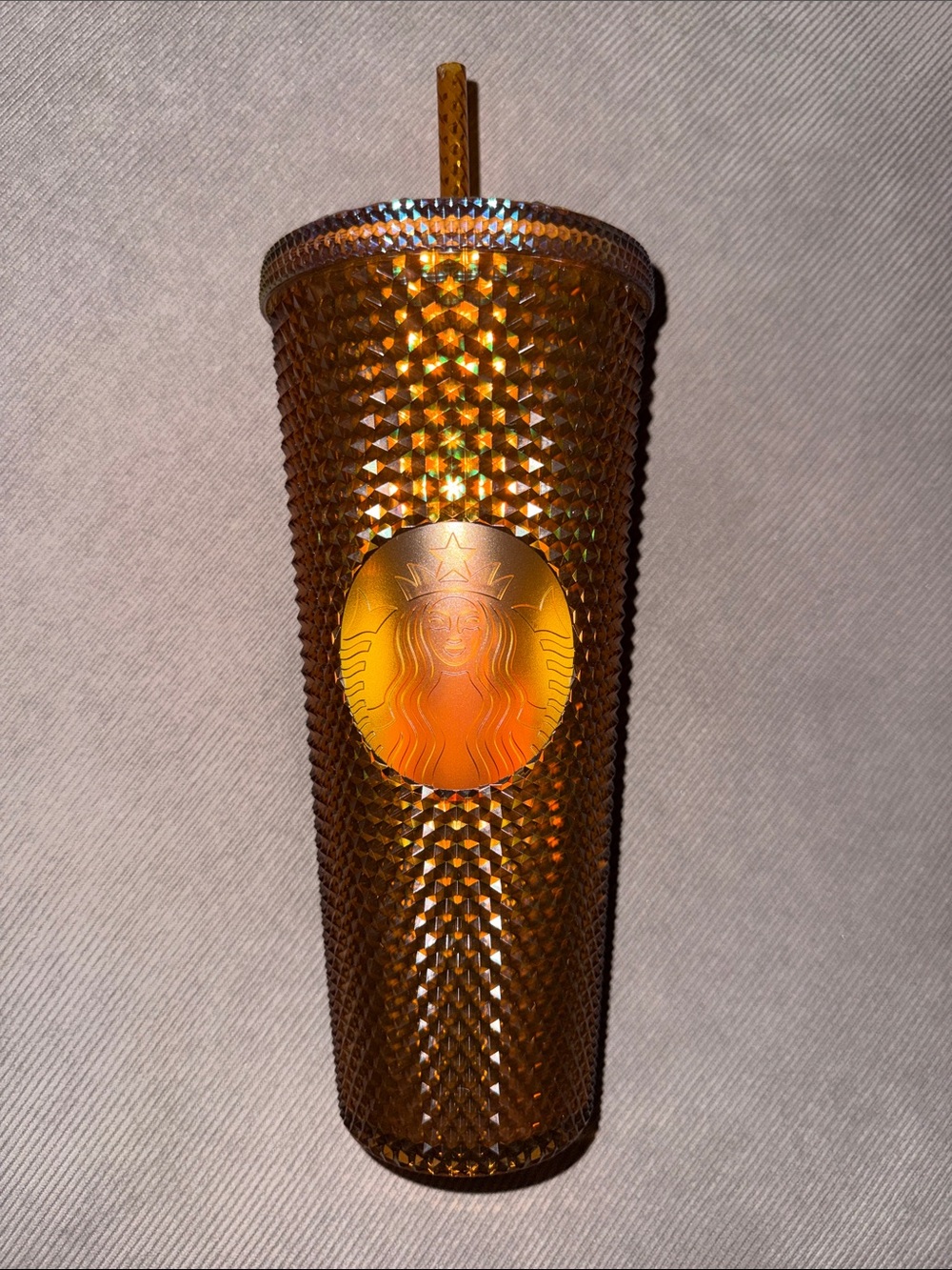 Starbucks Metallic Amber Studded Cold Cup with Straw